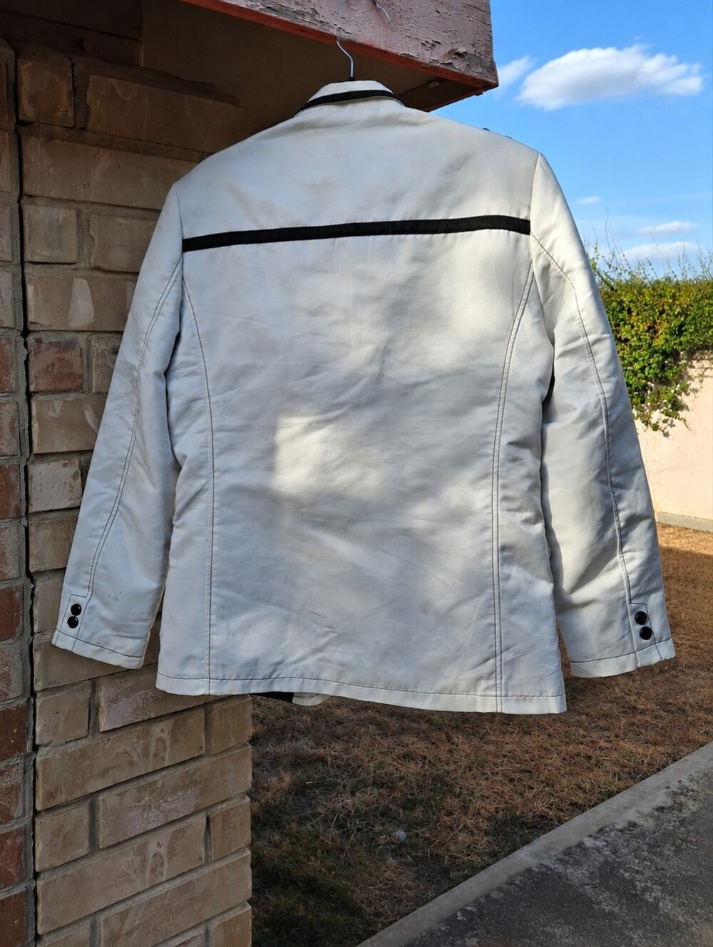 Moy Ferreti White & Black Military Nautical Contrast-Trim Blazer Men Size Large - Picture 7 of 16
